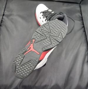 Nike Air Team Jordan Sneakers Infrared 6-17-23 GS Hi Top White Red (E022)